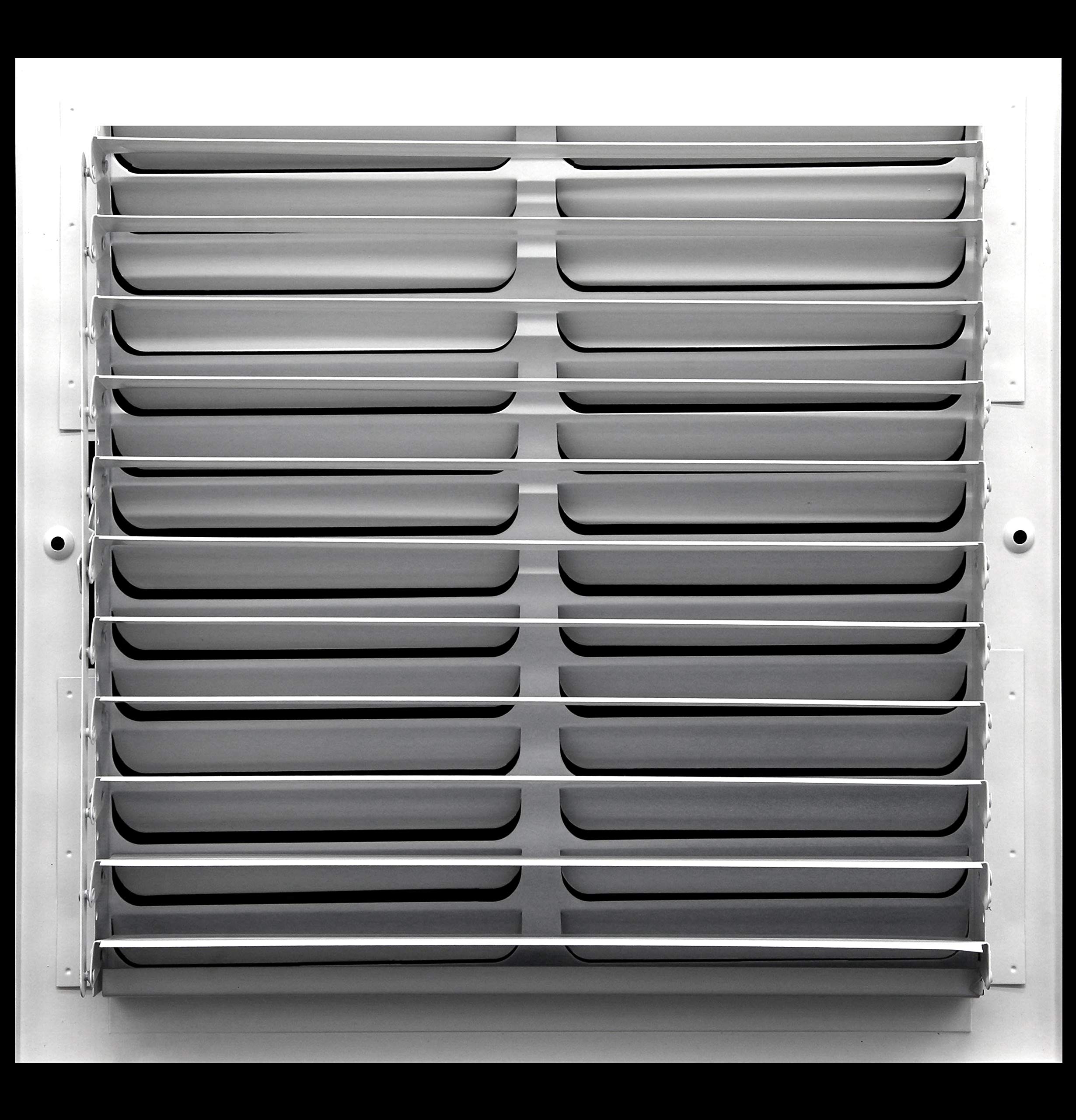 Difusor de aire de pared curvada de 20 x 20 cm para rejilla de ventilación – registro de rejilla – Sidewall o cieling – alto flujo de aire – blanco