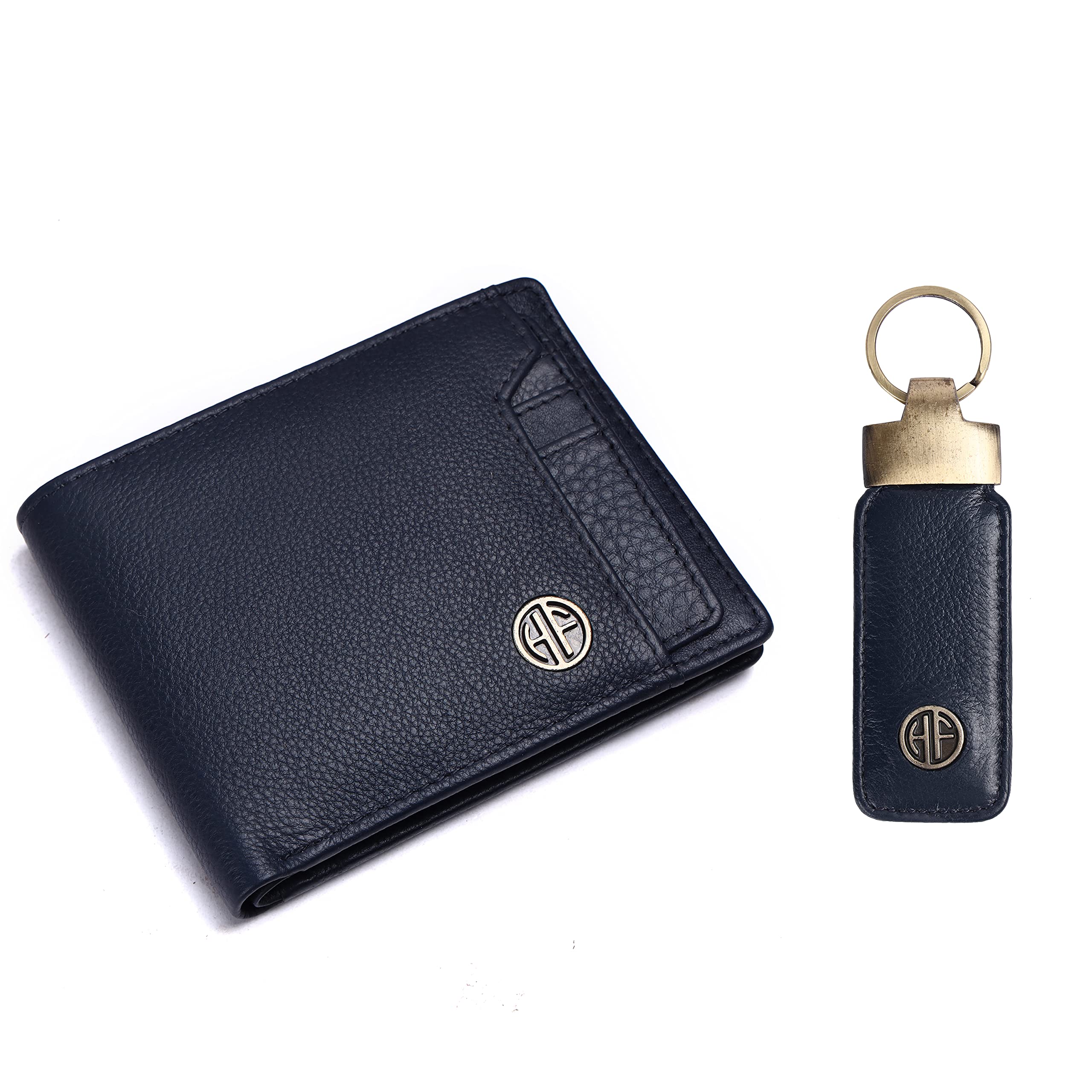 HAMMONDS FLYCATCHER Men Leather Gift Combo - Wallet Keyring Combo - Wallet Leather Original - Birthday Special & Unique Gift Ideas for Husband, Boyfriend, Teachers, Father, Blue