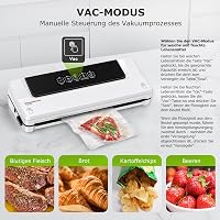 Aparat de vidat și sigilat 4 în 1 Bonsenkitchen cu mod de vidare externă și 5 pungi incluse 5