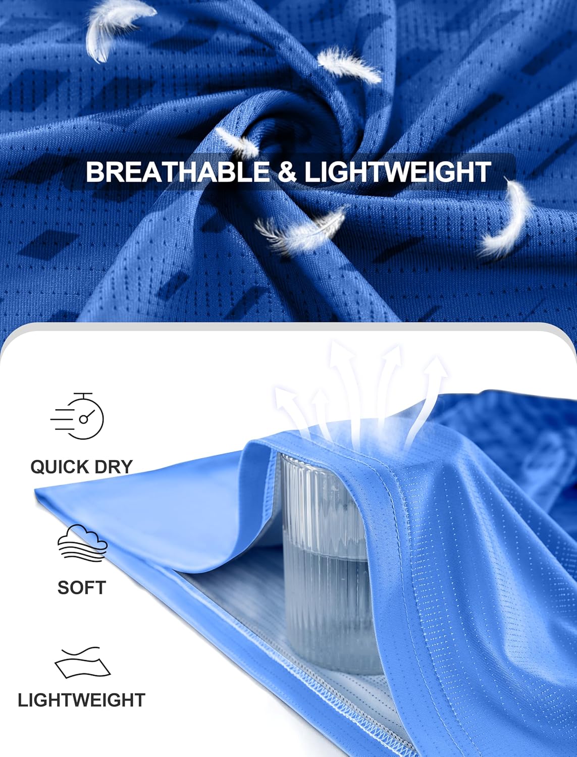 Men's Athletic Running T-Shirts Quick Dry Gym Workout Shirts Moisture Wicking Short-Sleeve Lightweight Sports Tee Tops - Image 3