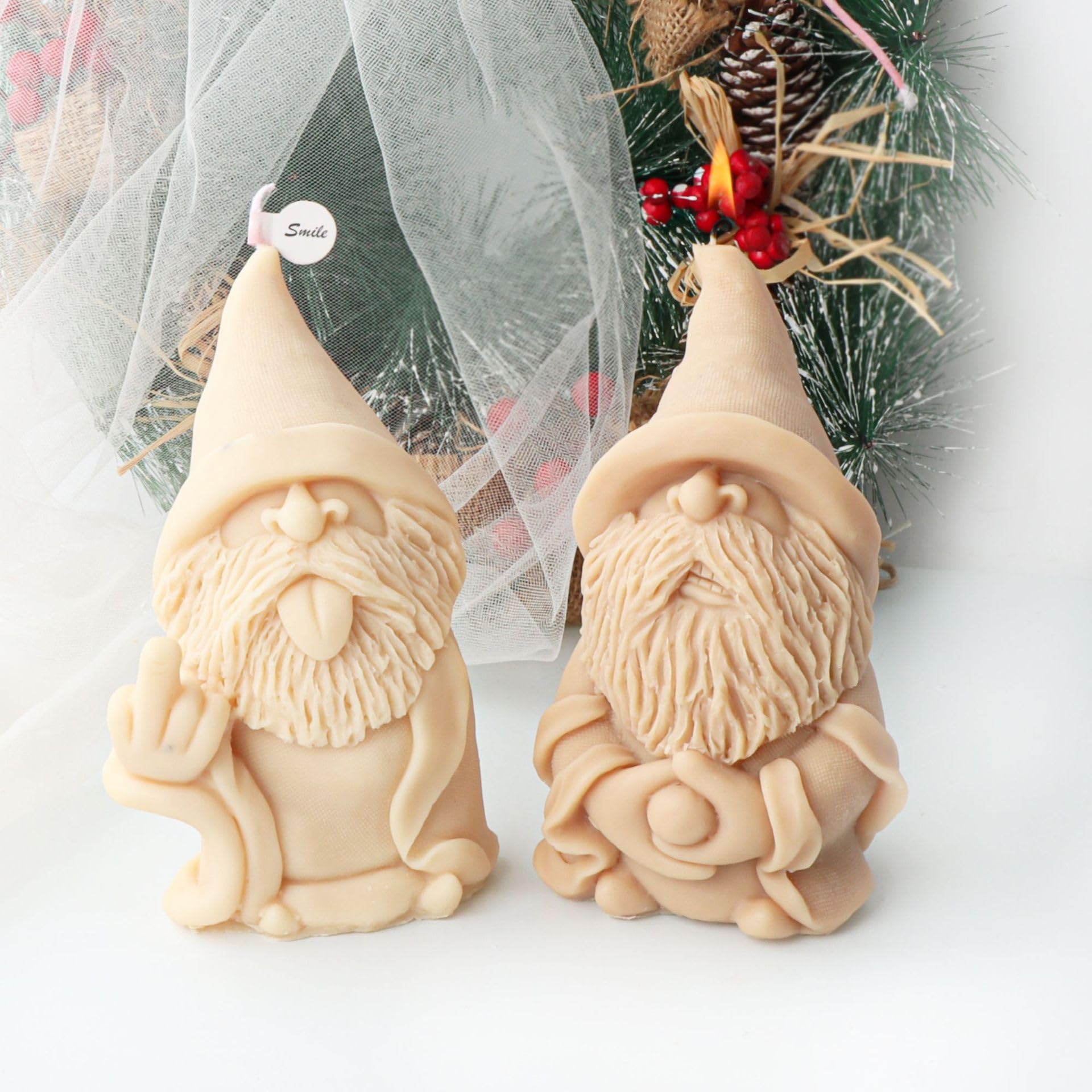 Stampo In Silicone A Forma Di Babbo Natale 3D Per Cioccolato, Candele E Sapone | Stampo Alimentare Fai Da Te 4,9x6,2 Cm