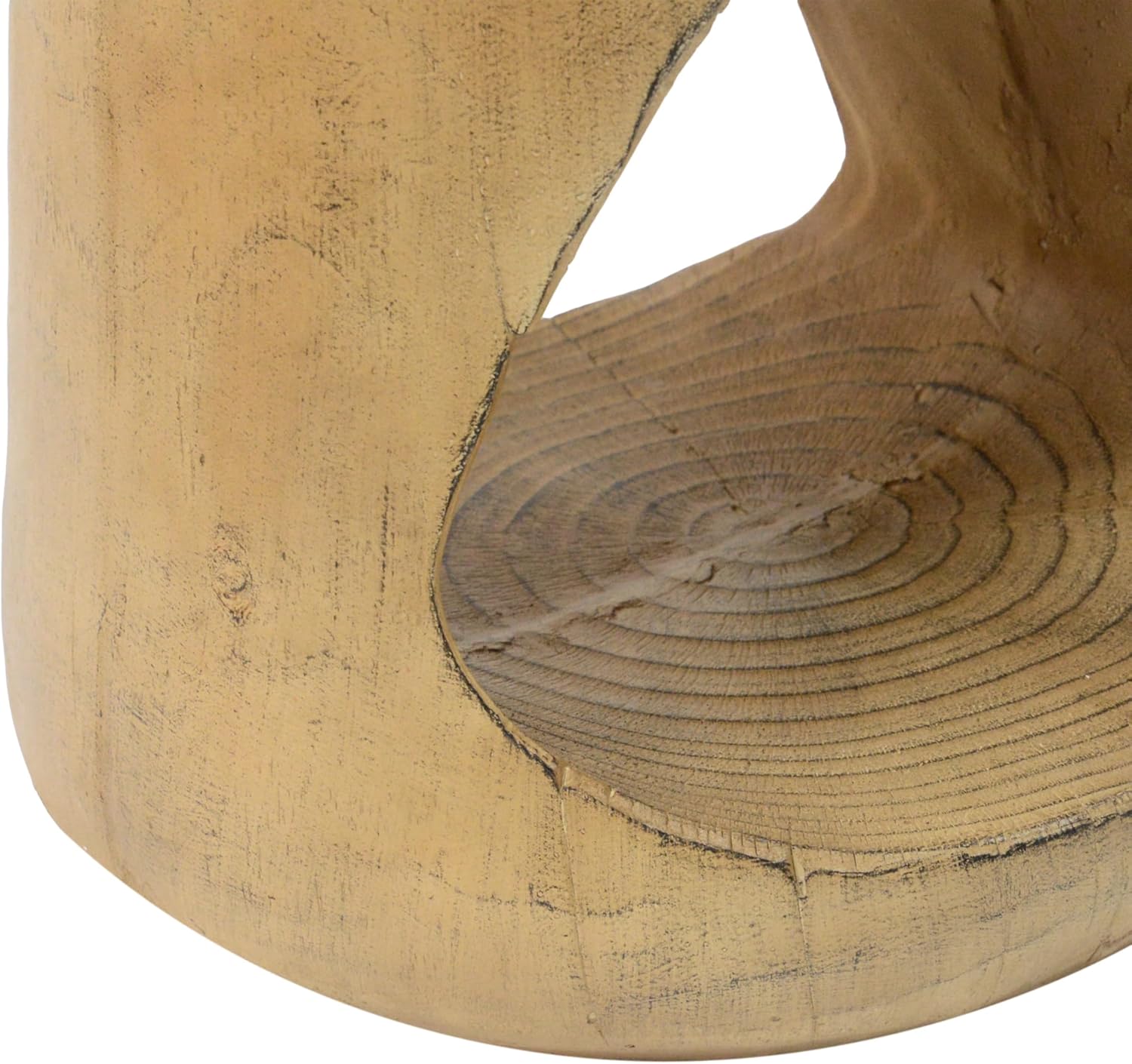 Small Round Coffee Table Unique Hollow End Side Accent Sofa Bedside Couch Table for Living Room Bedroom Apartment Outdoor Indoor, Oak