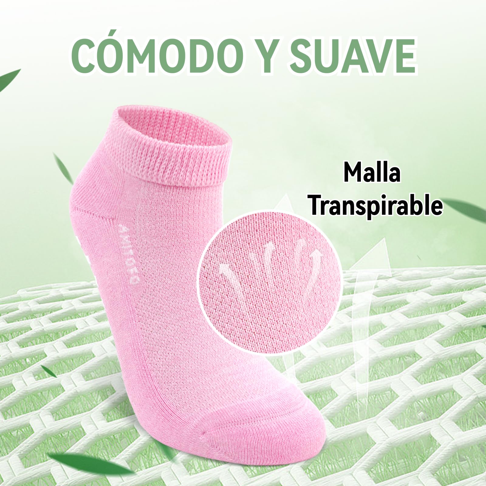 LOFIR Calcetines Tobilleros Diabéticos Mujer: Calcetines Cortos Antideslizante Bambú sin Elástico Sin Costuras Transpirables Anti-Olor Extra Ancho para Mayores Embarazadas Pie Linfedema