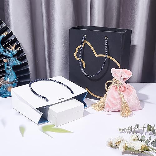 Miniatura 2 de PH PandaHall Cuerda trenzada de 19.6 yardas, 0.197 in, 3 capas, cuerda de poliéster decorativa trenzada, cuerda de seda azul para Navidad, fiesta de