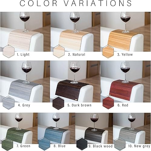 Miniatura 5 de Bandeja de madera para sofá de mesa, sofá, mesita de noche, taza de café, reposabrazos plegable, protector de extremo, plegable, para sala de estar,