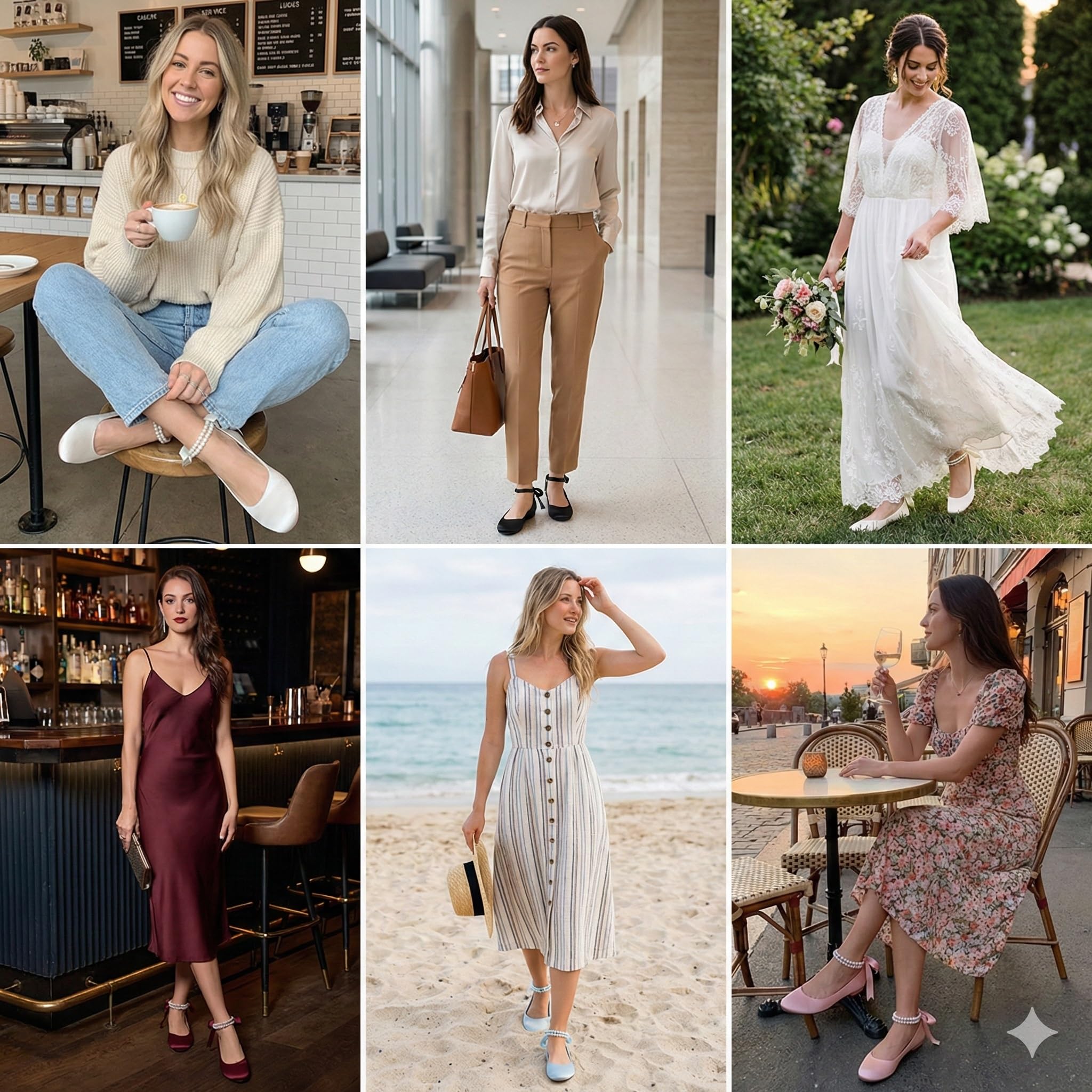 Damen Perlen-Hochzeitsschuhe für die Braut Satin Schleife Flache Brautschuhe runde Zehen Ballerinas