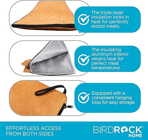 Miniatura 6 de BIRDROCK HOME Bolsa de descanso para barbacoa  Bolsa de descanso de carne aislada de triple capa con amplia apertura de cremallera, Tyvek de alta