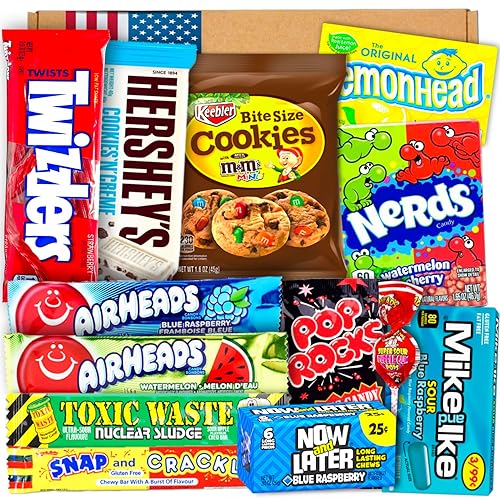 Prime USA Box – Amerikanische Süßigkeiten Geschenkbox | USA Import Geburtstag, Party, Mitbringsel | Geschenk für USA Fans & Süßigkeitenliebhaber | Halloween Candy Mix | Candy & Bar ®