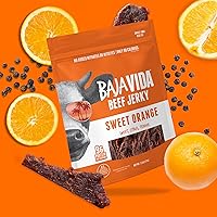 Vista 6 de Baja Vida Sweet Orange Beef Jerky – Paquetes de bocadillos de carne seca saludable, sin gluten, carne de res totalmente natural, sin MSG, fabricado