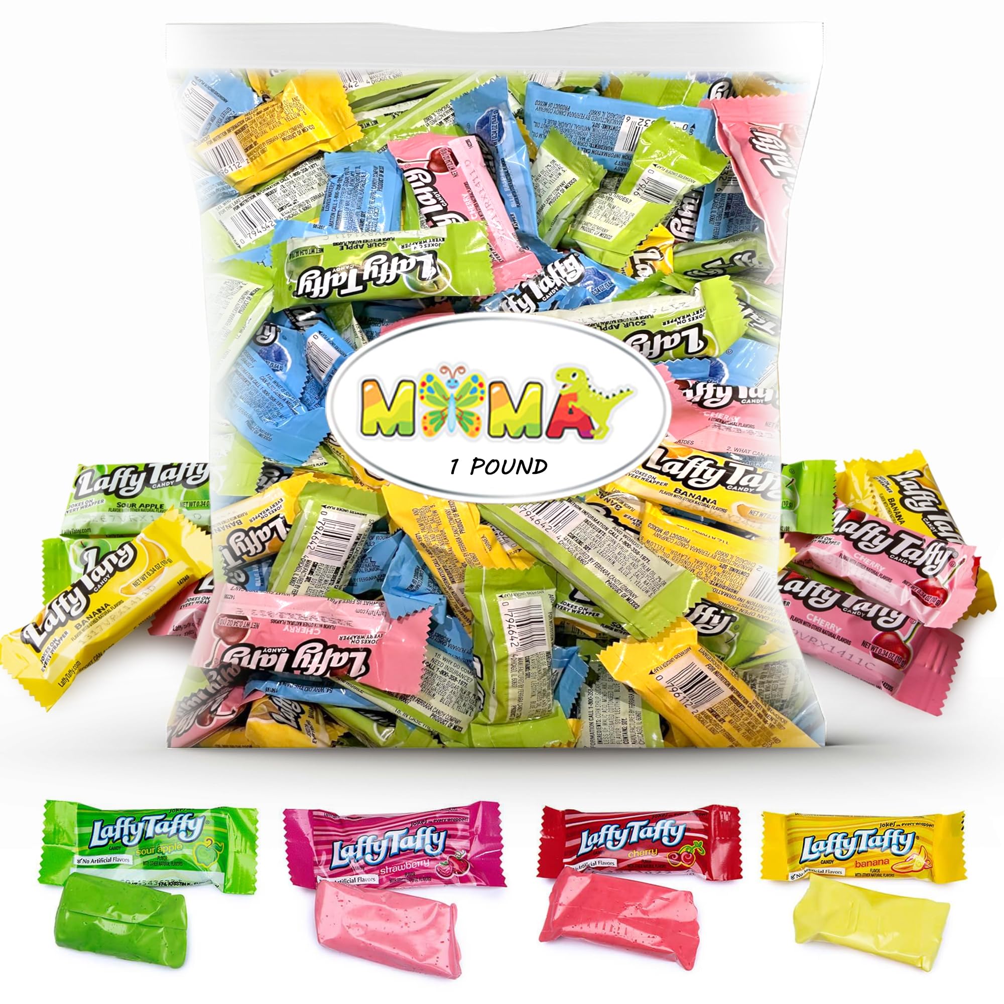 Laffy Taffy Chewy, Tangy, and Tasty Mini Taffy Wrapped Bars in Bulk - (1 Pound) (Assorted)