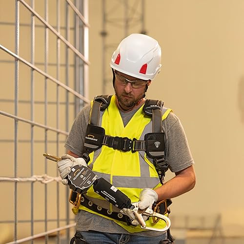 Miniatura 7 de Guardian 10901 Halo Web Autoretráctil Lifeline (SRL) | 11 pies | Incluye mosquetón | Parte superior giratoria | Gancho de acero para barras de