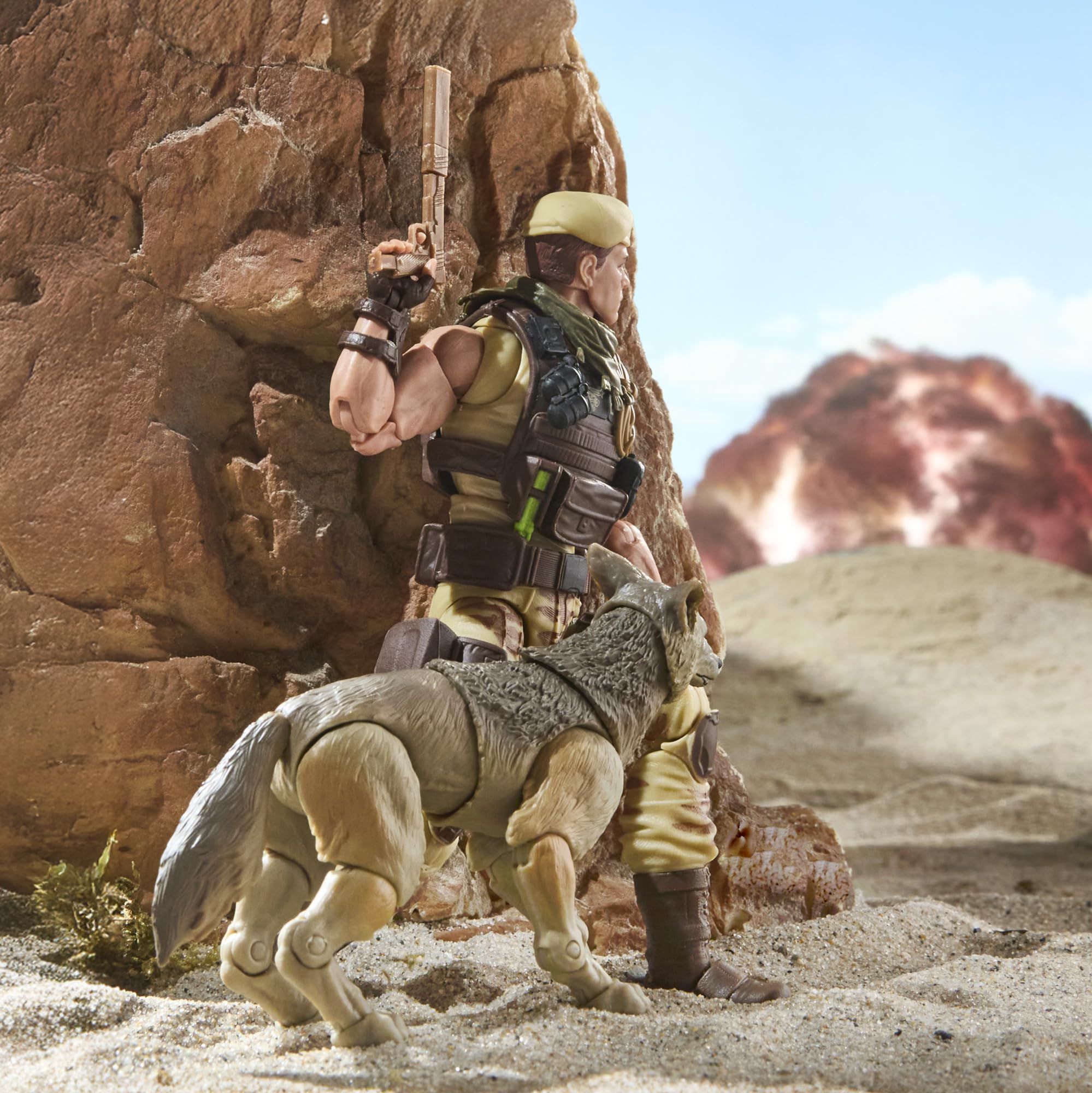 G.I. Joe Classified Series #217, Dusty & Coyote Sandstorm, Set mit Action-Figur (15 cm) und Tier zum Sammeln