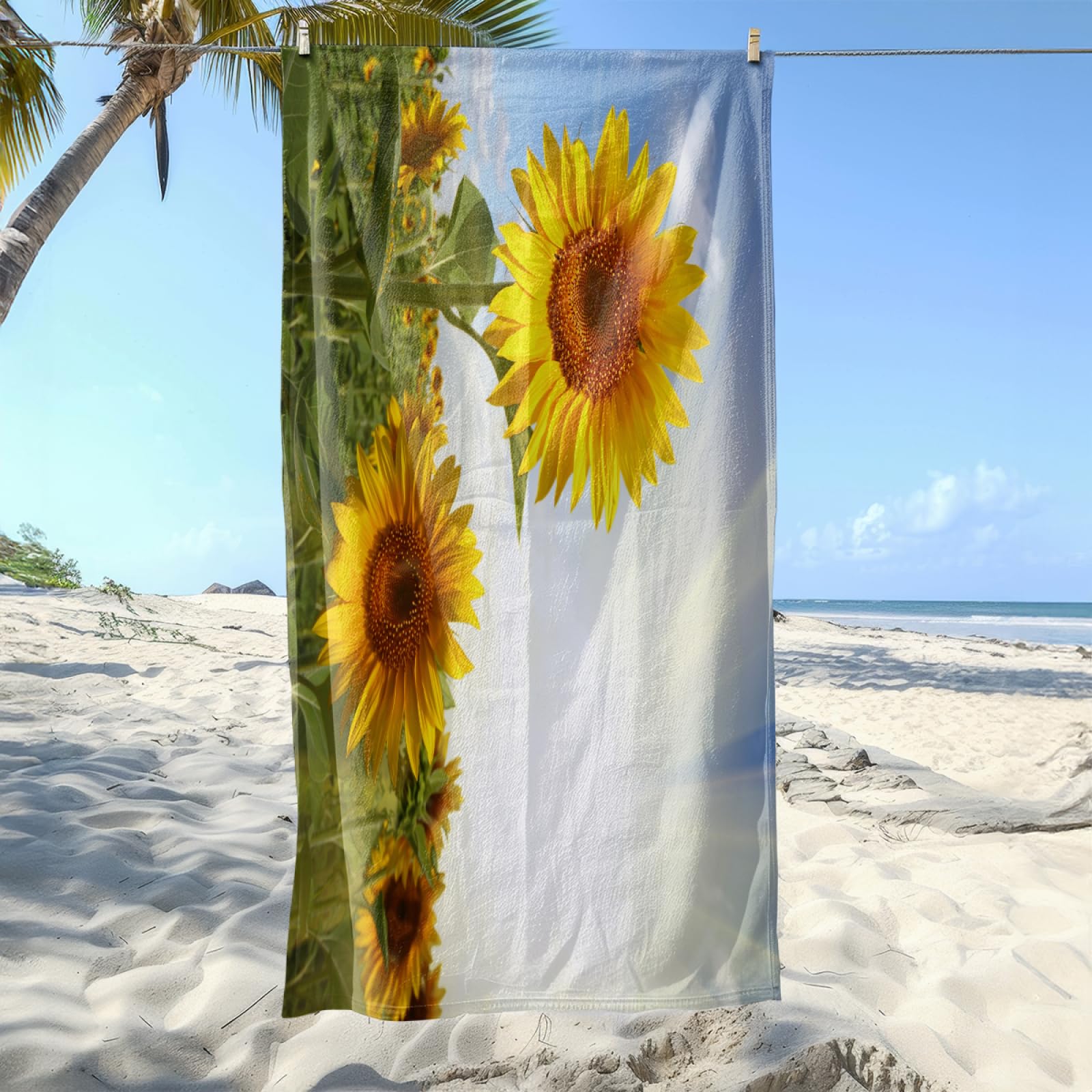 Strandtuch Olivengrün Gelb Mikrofaser Handtuch Tragbar Handtücher Groß Badetuch Sand Proof Badehandtuch Groß Ultraleicht Strandtuch XXL Schnelltrocknend Strandhandtuch Beach Towel 200x220cm