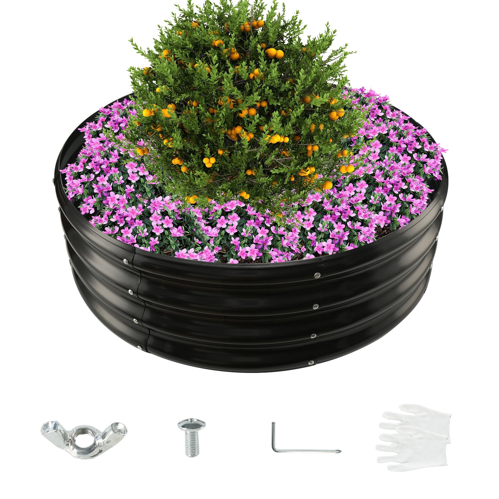 YSEJOMP Raised Garden Bed - 17" Tall, Silver -12