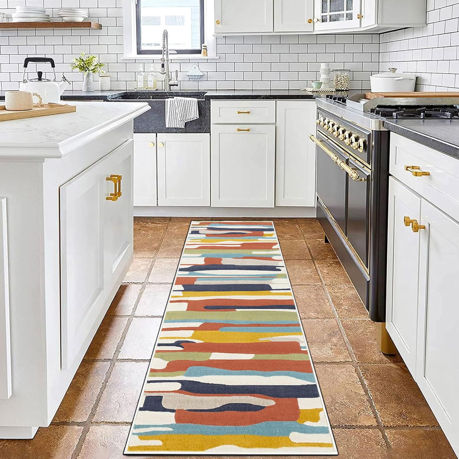 Tappeto Passatoia Cucina Lavabile 40 x 250 cm Moderni, Lavabili, Antiscivolo, Antistatico, Morbida, Pelo Corto Antisfilo Tappeti Moderno Lavabile Tappeto Corridoio, 5