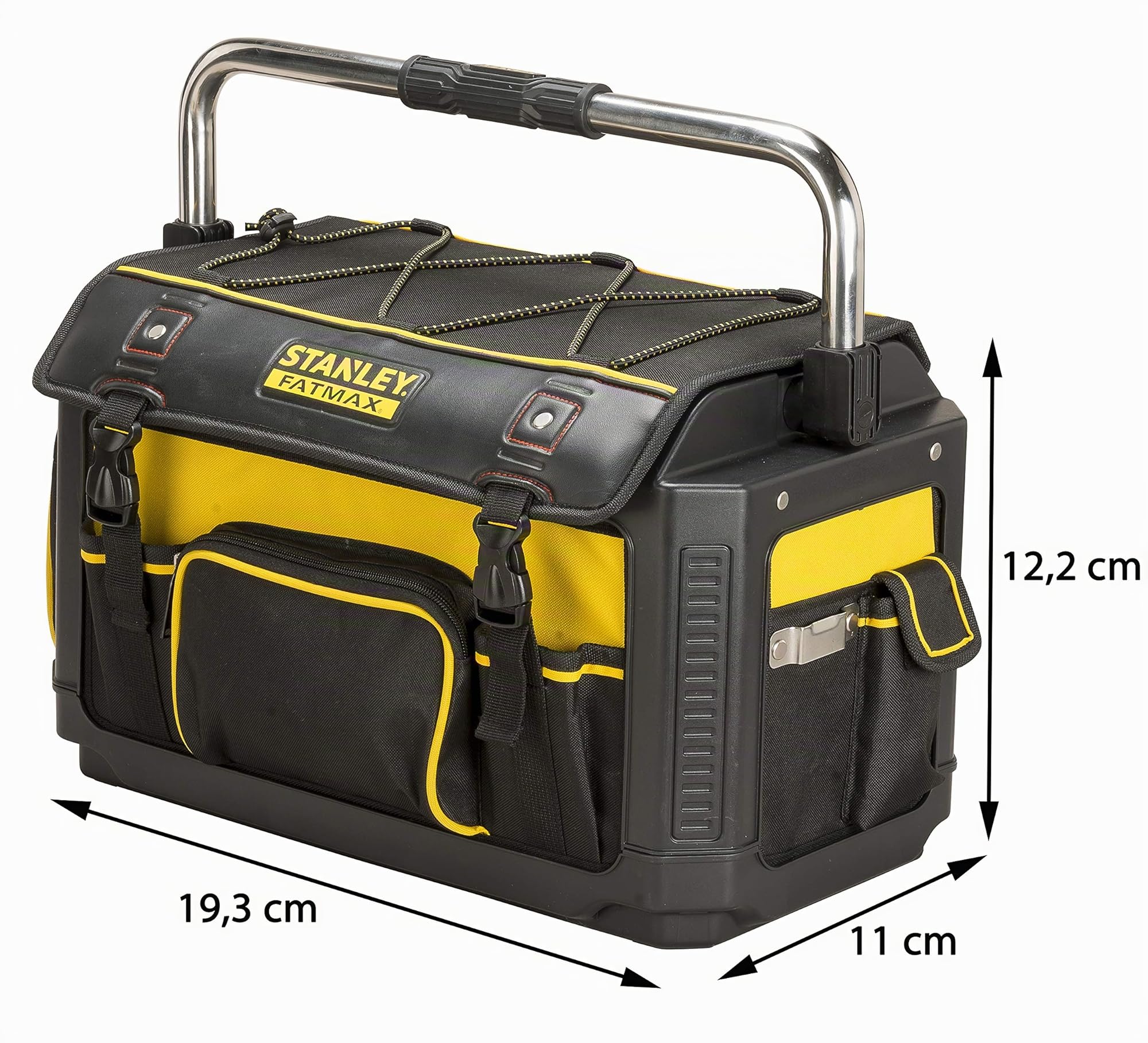 STANLEY FATMAX 1-79-213 - Bolsa rígida FatMax con estructura de Polipropileno abierta, 19.3 x 11.0 x 12.2 cm. Negro, Gris