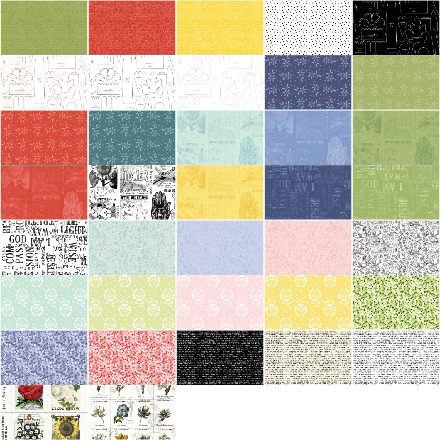 J Wecker Frisch Sewing Seeds III Rolie Polie 40 2.5-inch Strips Jelly Roll Riley Blake RP-15680-40