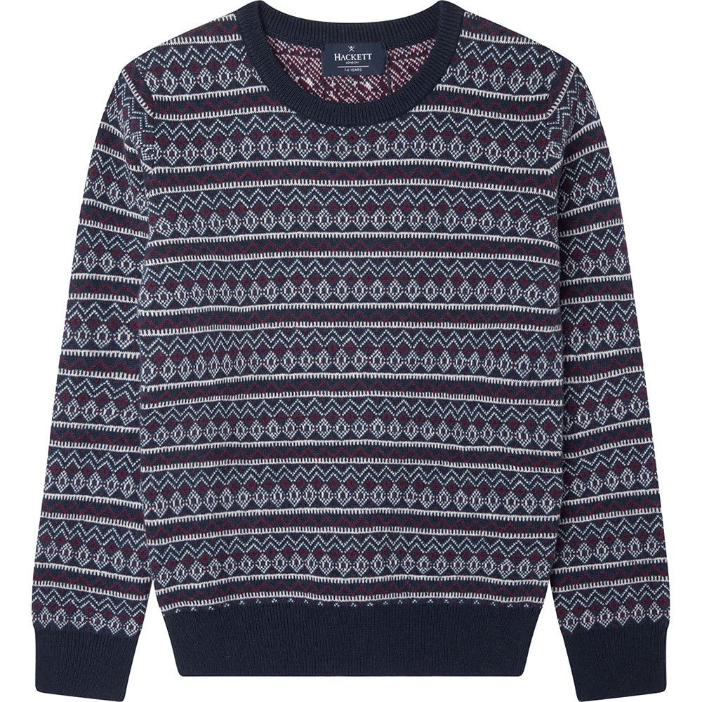 Hackett London Jungen Pullover – Taupe, 100 % Baumwolle, Mit Intarsia-Logo