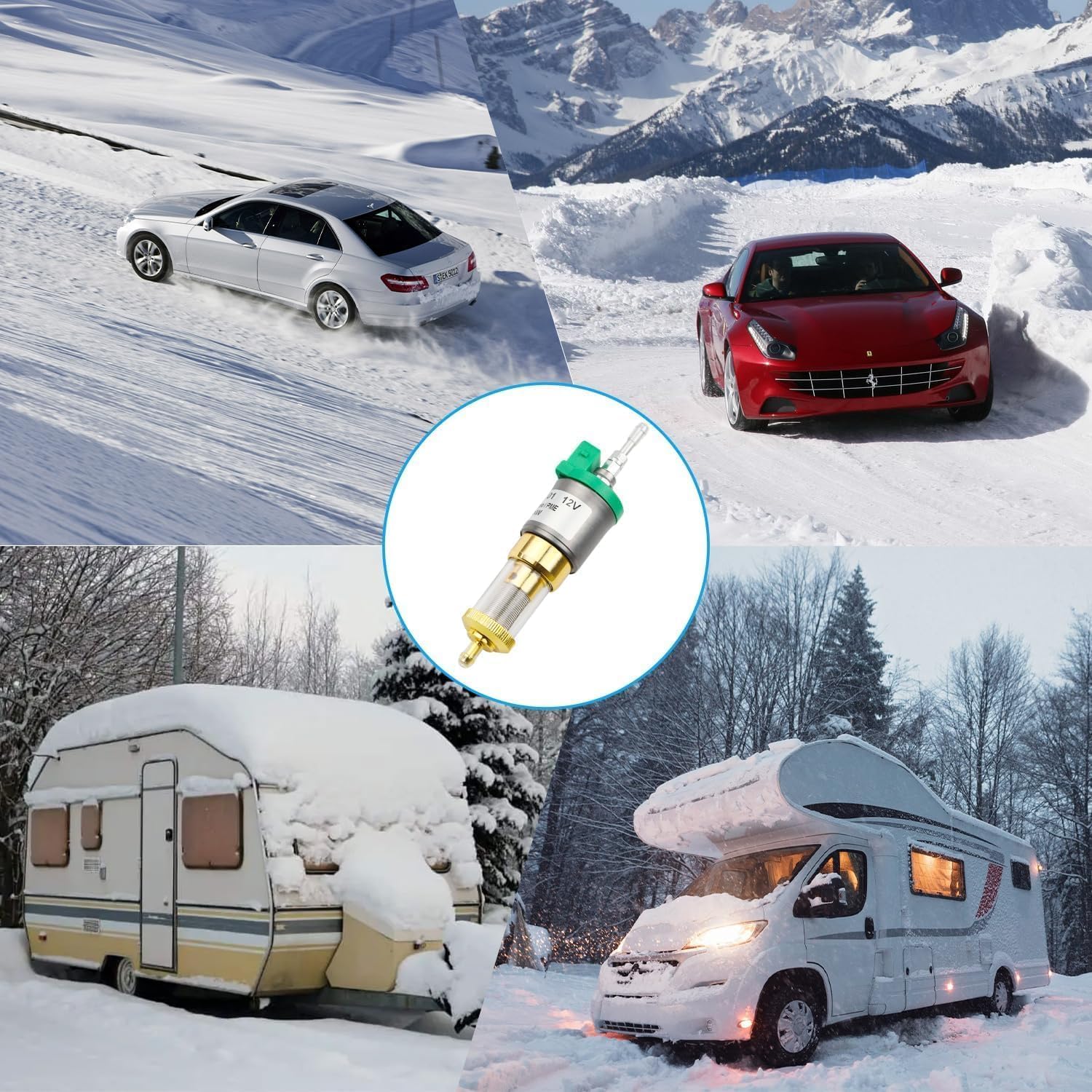 12V Pompa do Podgrzewaczy Paliwowych Benzyna/Diesel, 12V-28ML 1kW-5 kW Pompa Diesla, Pompa Grzewcza, Podwójny Filtr – Efektywne Zasilanie Paliwem dla Twojego Podgrzewacza Postojowego