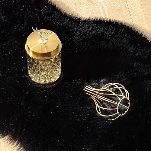 Miniatura 18 de Alfombra de piel sintética esponjosa de piel de oveja blanca, 4 x 6 pies, ultra suave, para dormitorio, mesita de noche, sala de estar, guardería