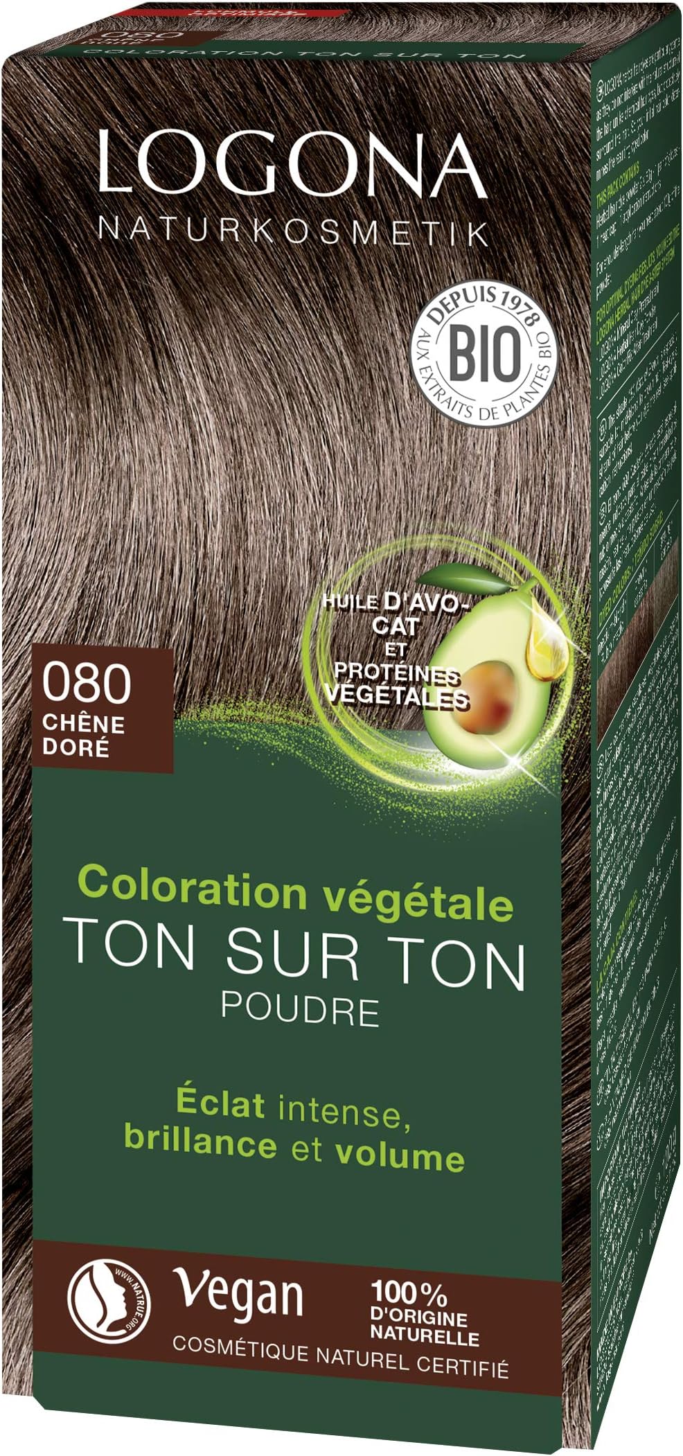 Logona Herbal Hair Color Powder, 080 Natural brown