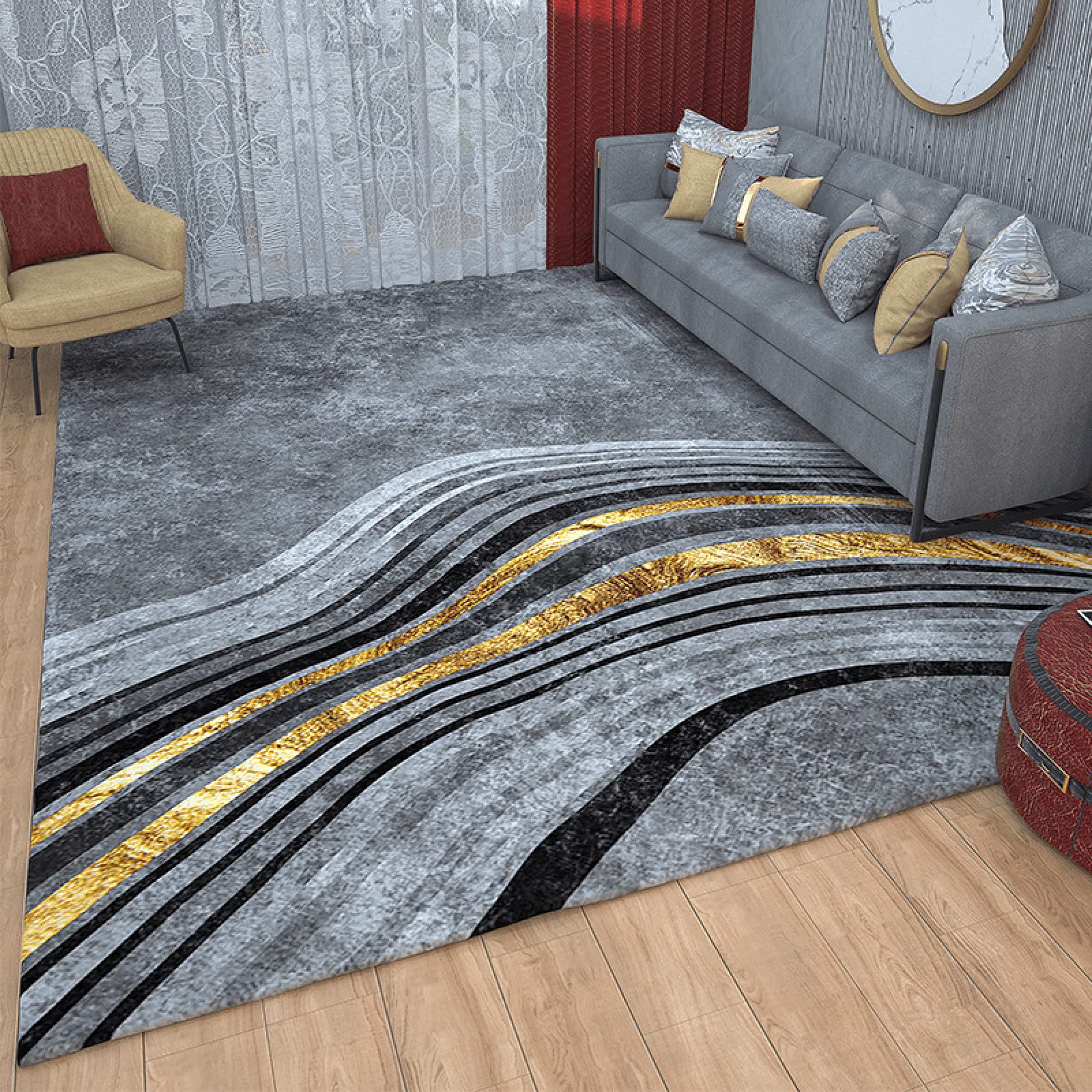 Tapijt voor woonkamer slaapkamer eetkamer 140x190 cm grijs ÖKO-TEX