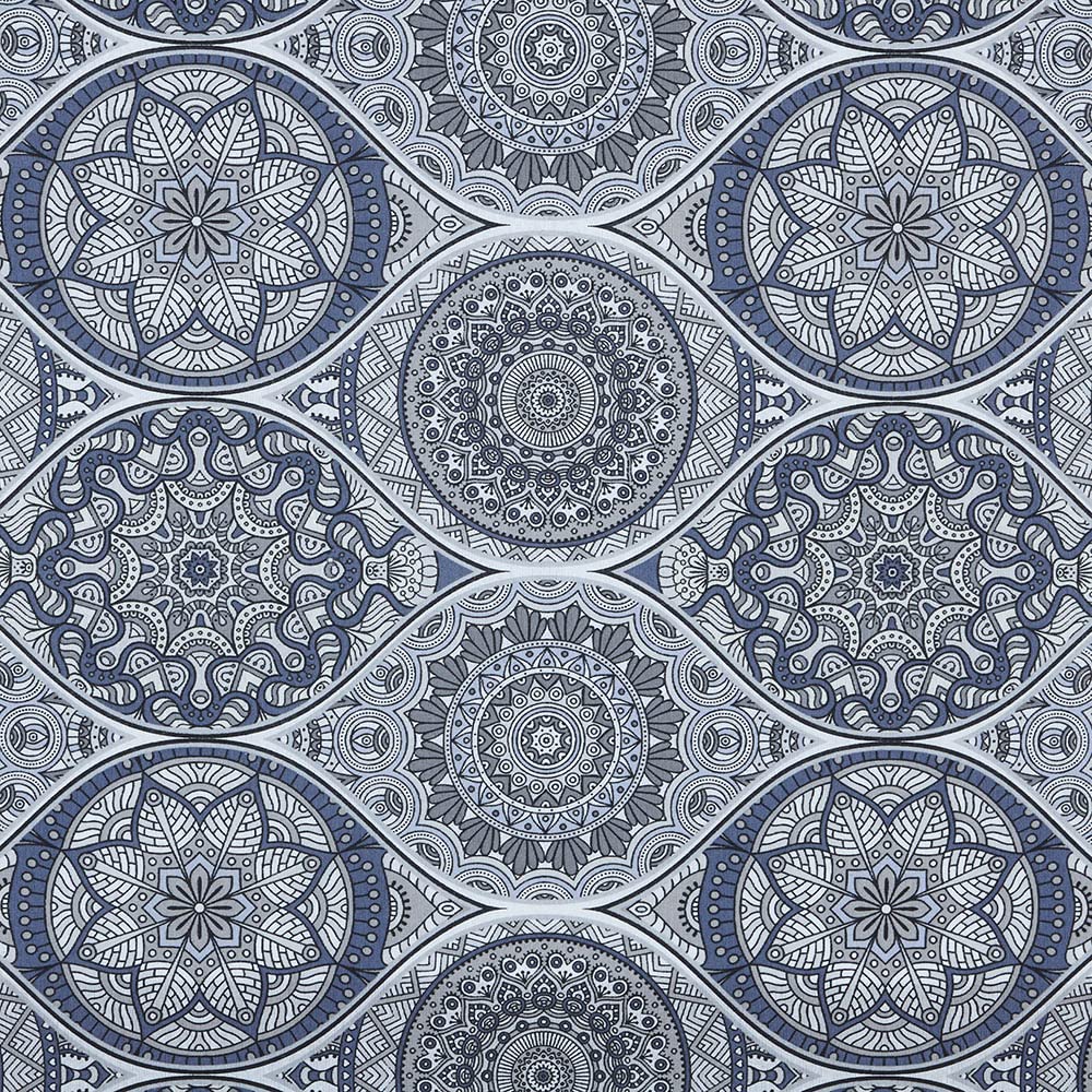 Kt KILOtela - Tela Loneta Estampada, Decoración, Tapizar, Cojines, Cortinas, Bolsos, Manteles, Costura Creativa, 100 cm Largo x 280 cm Ancho, Flores Sevilla, Rosa, Azul ─ 1 Metro — view 57