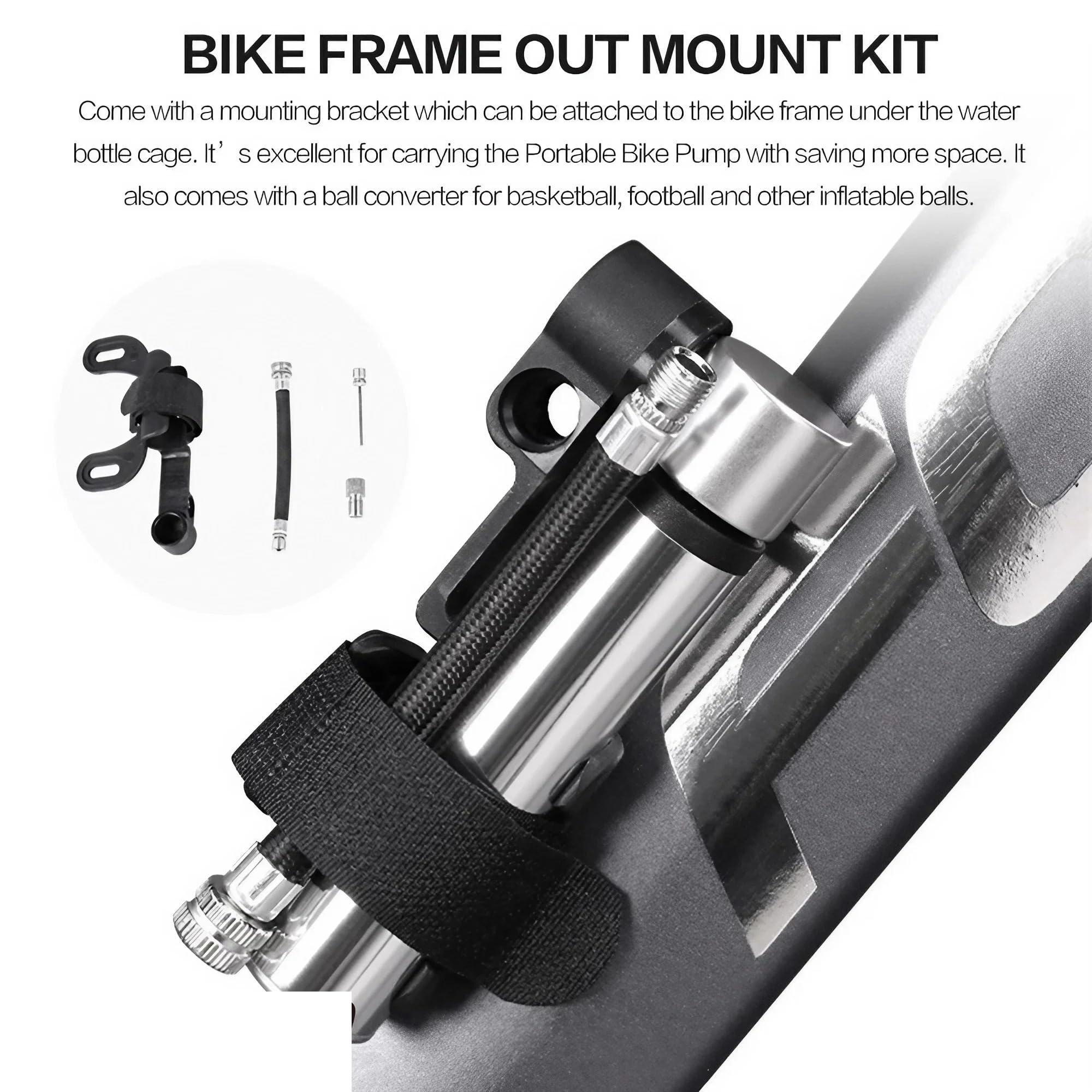 Bomba De Bicicleta Portátil Mini Bomba de Bicicleta 120 PSI, válvula Presta/Schrader Alta presión, Ultraligera y portátil