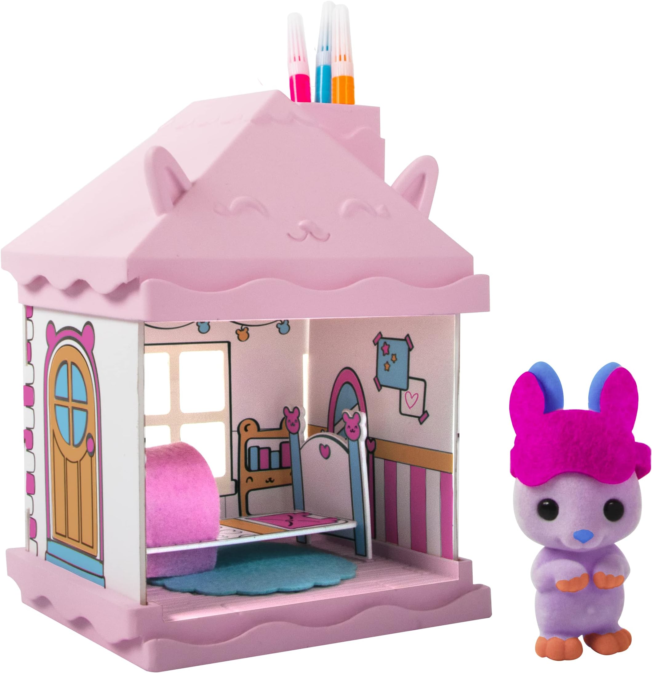 Fuzzikins FF352 Home Makers Bunny's Bedroom Toy, Pink