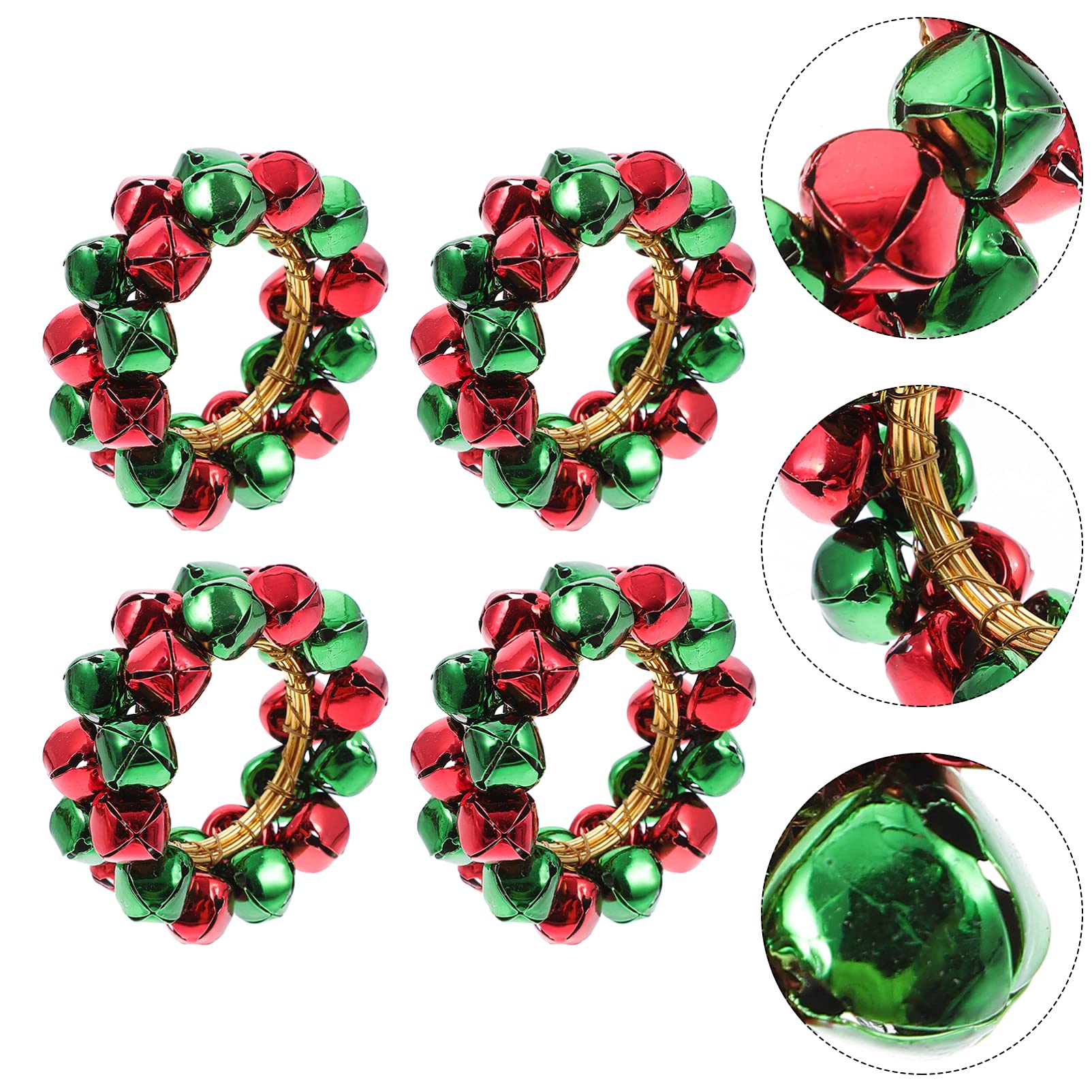 12 STK Weihnachtsserviettenringe Christmas Decorations Table weihnachtsdeko Schreibtisch Schnallenring für Servietten Serviettenhalter mit Weihnachtsglocken Weihnachtsdekorationen IMIKEYA