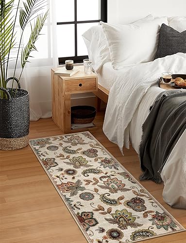 Miniatura 71 de Morebes Alfombras florales para puerta de entrada interior, alfombra pequeña de 2 x 3 pulgadas, antideslizante, alfombras de cachemira lavables