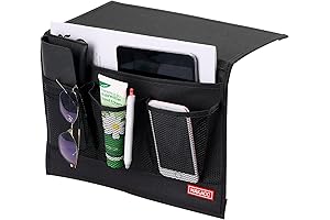 Fully Adjustable Bed Caddy with Charger: HAKACC Bedside Storage Organizer