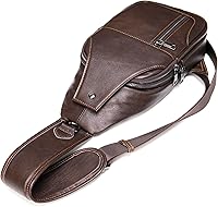 Vista 84 de LUKZIJAES Bolso bandolera de cuero genuino para hombre marrón (#1-Brown)