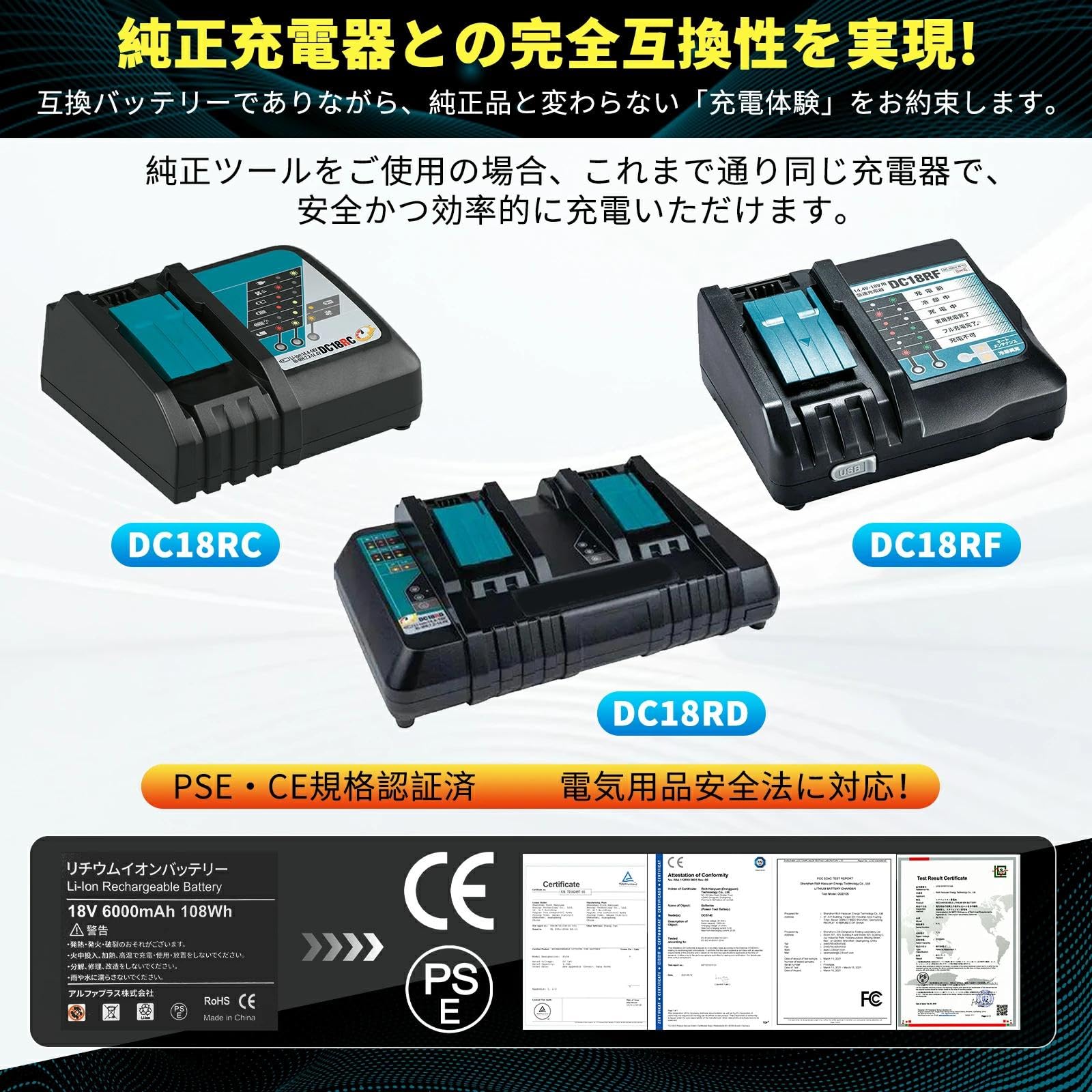 Amazon.co.jp: マキタ18v互換バッテリー 2個セット BL1860B 6.0Ah実 