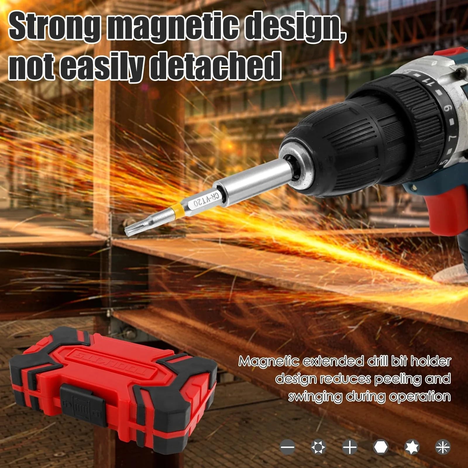 Cacciavite Set di punte for cacciavite da 83 pezzi sicurezza colorate cacciaviti elettrici con custodia trapano lunghe magnetiche in acciaio portatili