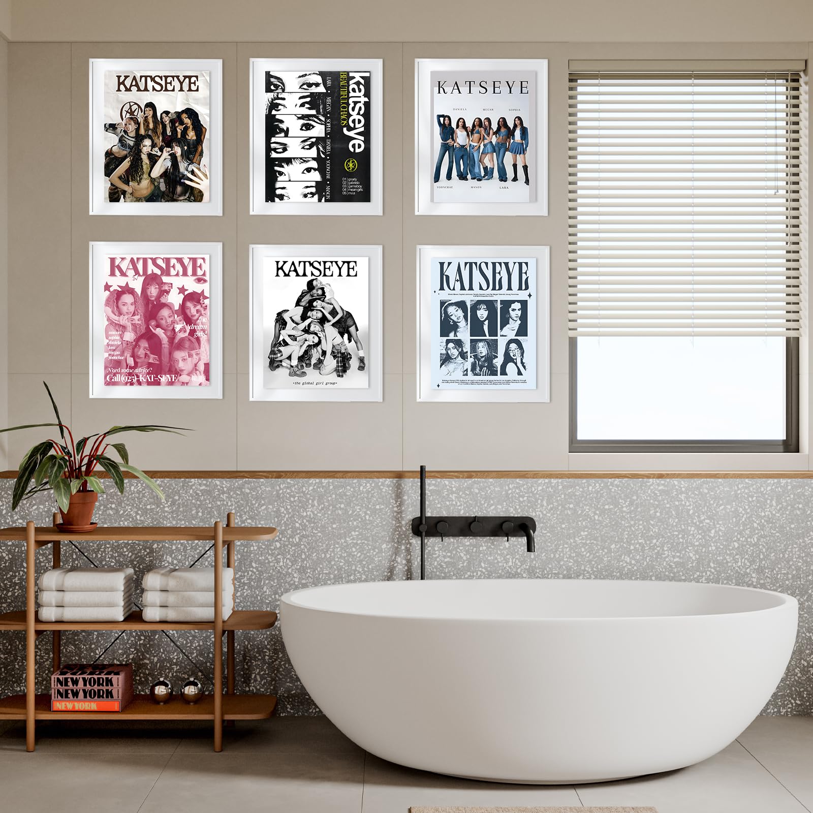 UJBVCX Set di 6 Katseye Poster Music Posters Collage da Parete, Poster della Camera, per Dormitorio (20 x 25 cm)