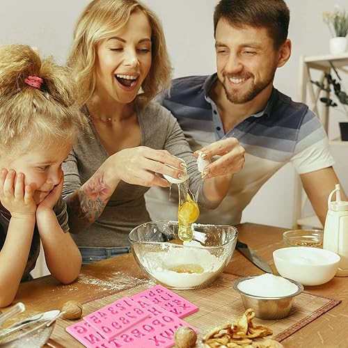 Miniatura 4 de YGAOHF Moldes de chocolate con letras, moldes de letras para chocolate, molde de silicona del alfabeto, 3 moldes de silicona para chocolate