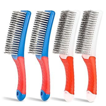 4 Pack Wire Brush for Rust Removal & Paint Removal,