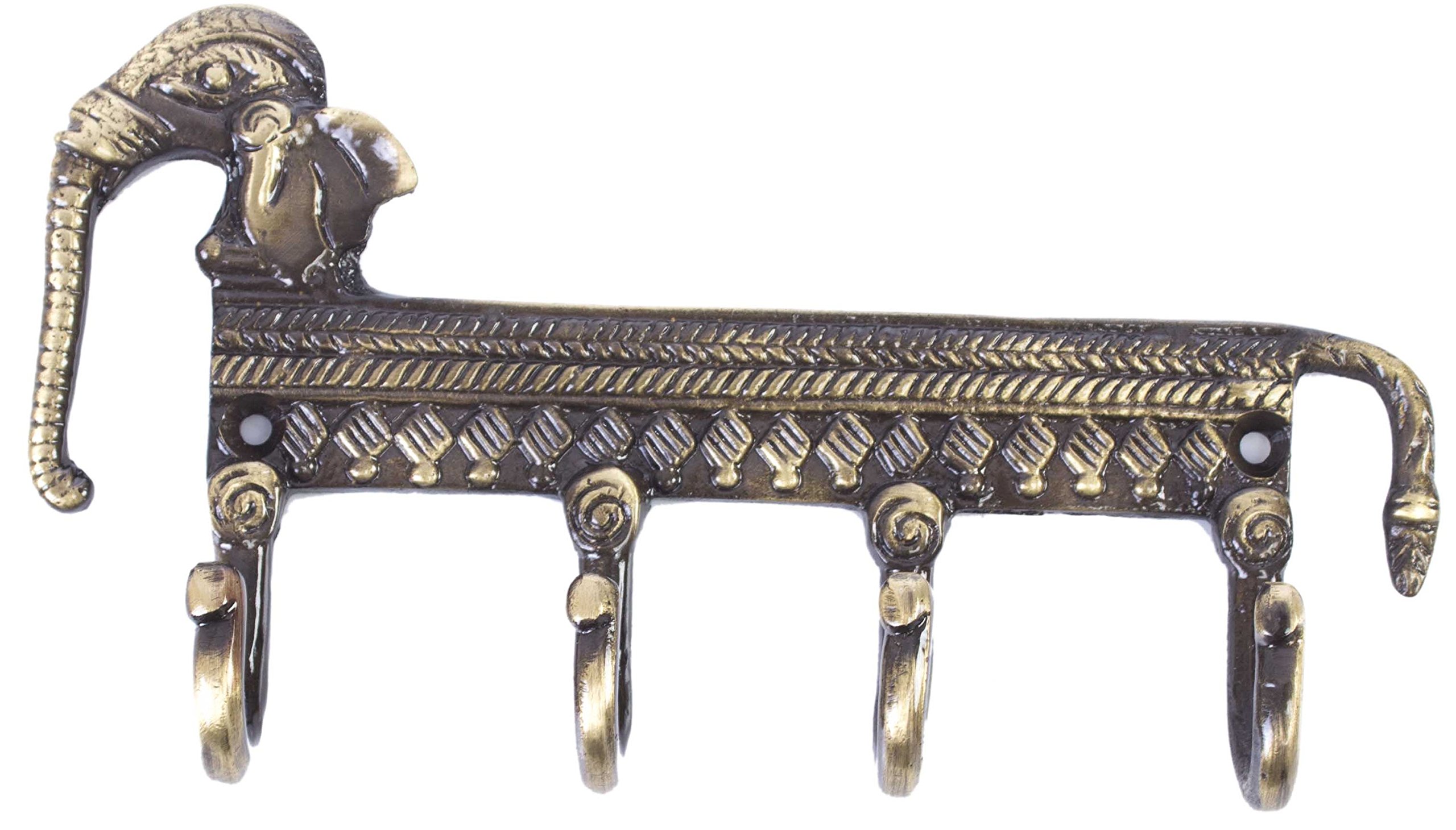 Elegant Brass Elephant Key Holder