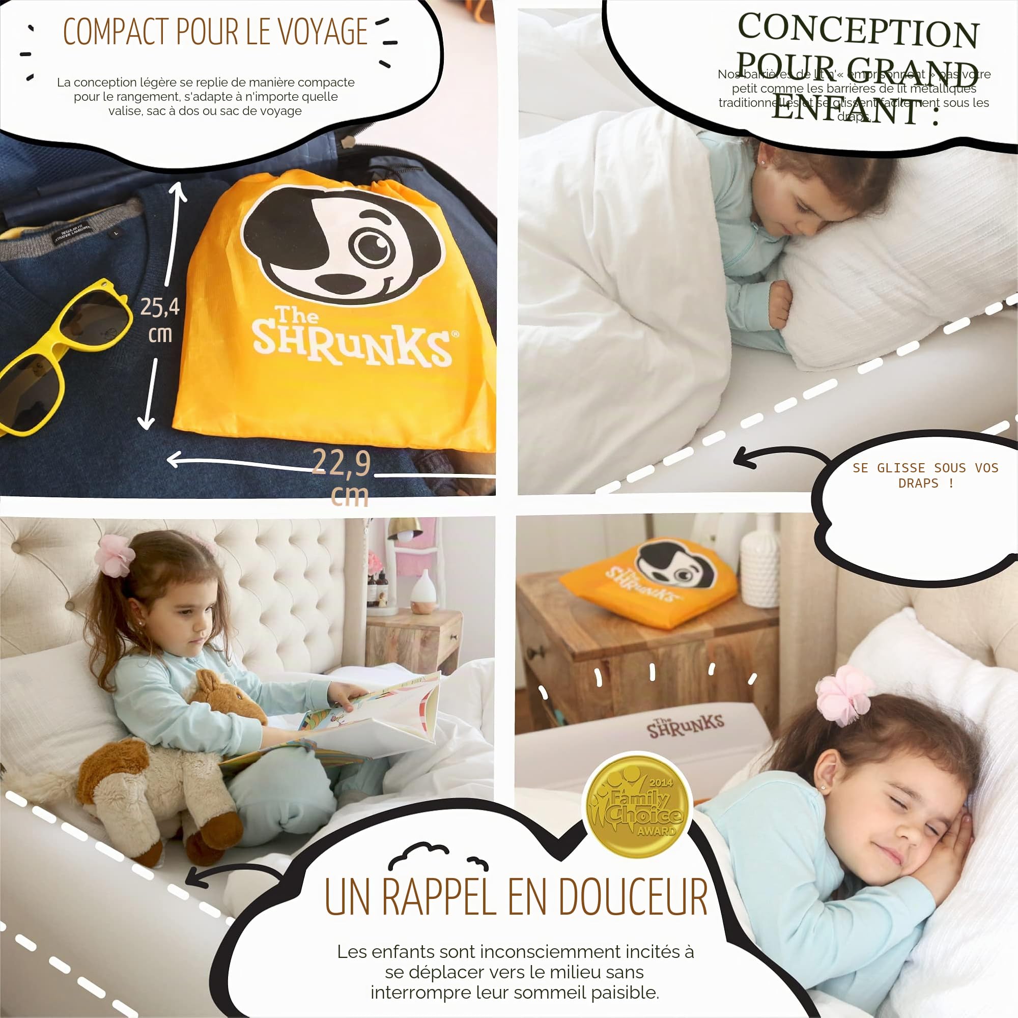 The Shrunks Rails de Lit Gonflables Paquet de 2 - Protège-lit Bébé 122x18x10cm