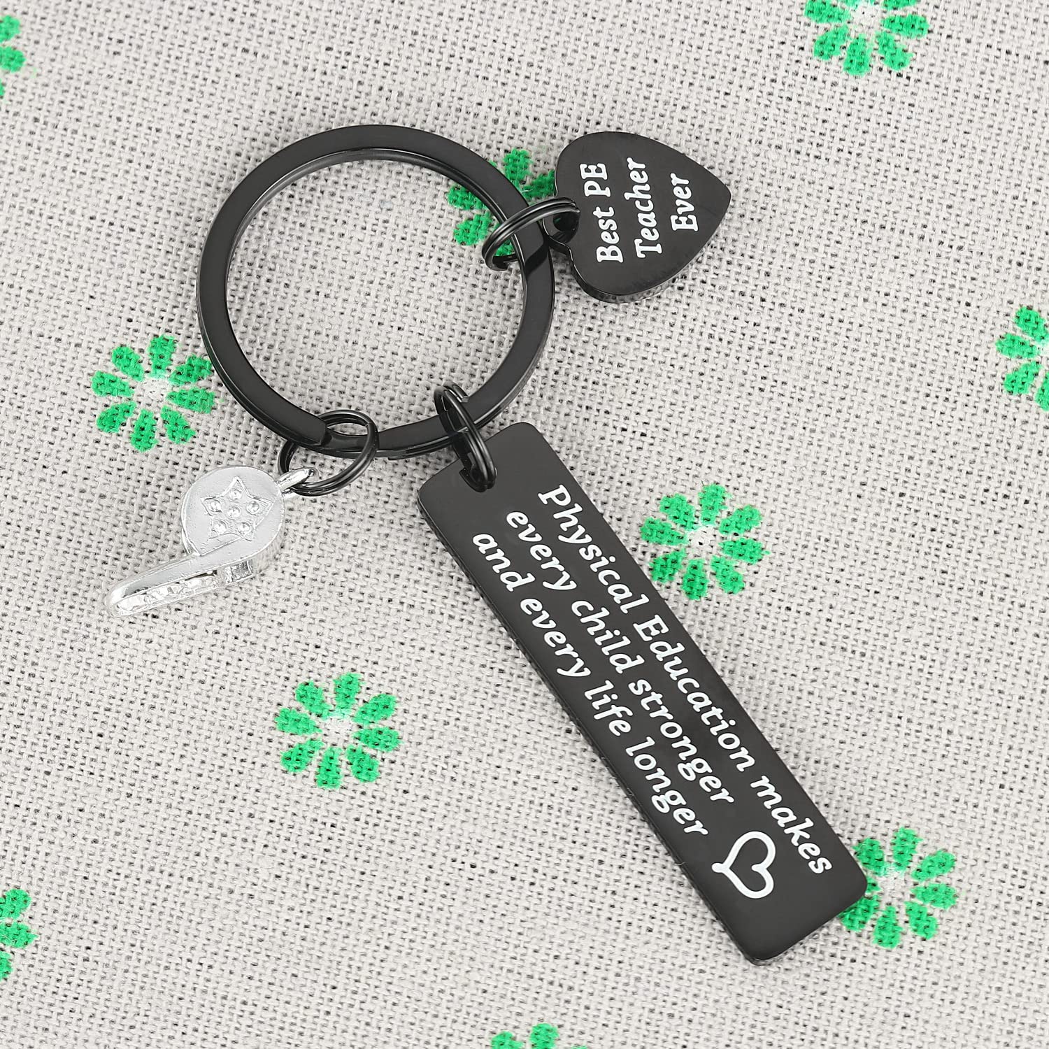 PE Teacher Appreciation Gifts Keychain for Women Men Male from Student PE Whistle Charm Keyring Thank You Gym Teachers Best P E Coach PE Keychain