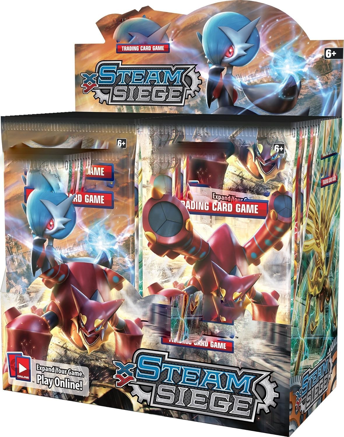 Pokemoon TCG 50-Card Bundle – 5 Packs of 10 Random Cards | Includes Rare, Holo, & Common Carrds | Collectible Trading Board Games (STEAM Siege 5 Pack 50 Cards)