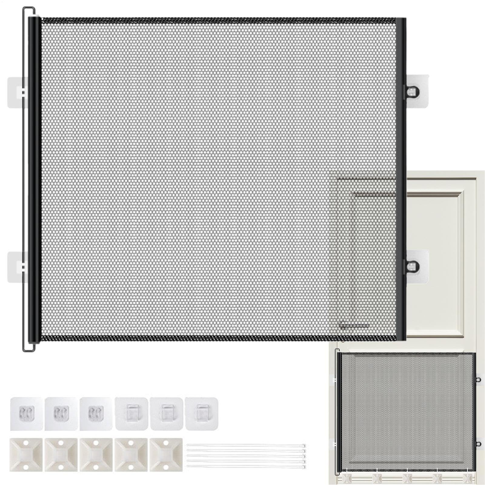 Retractable Dog Gate, barriera di protezione per gatti alta 76 cm, recinzione di protezione per bambini, per casa, corridoio, scale, balcone, bagno, terrazza,