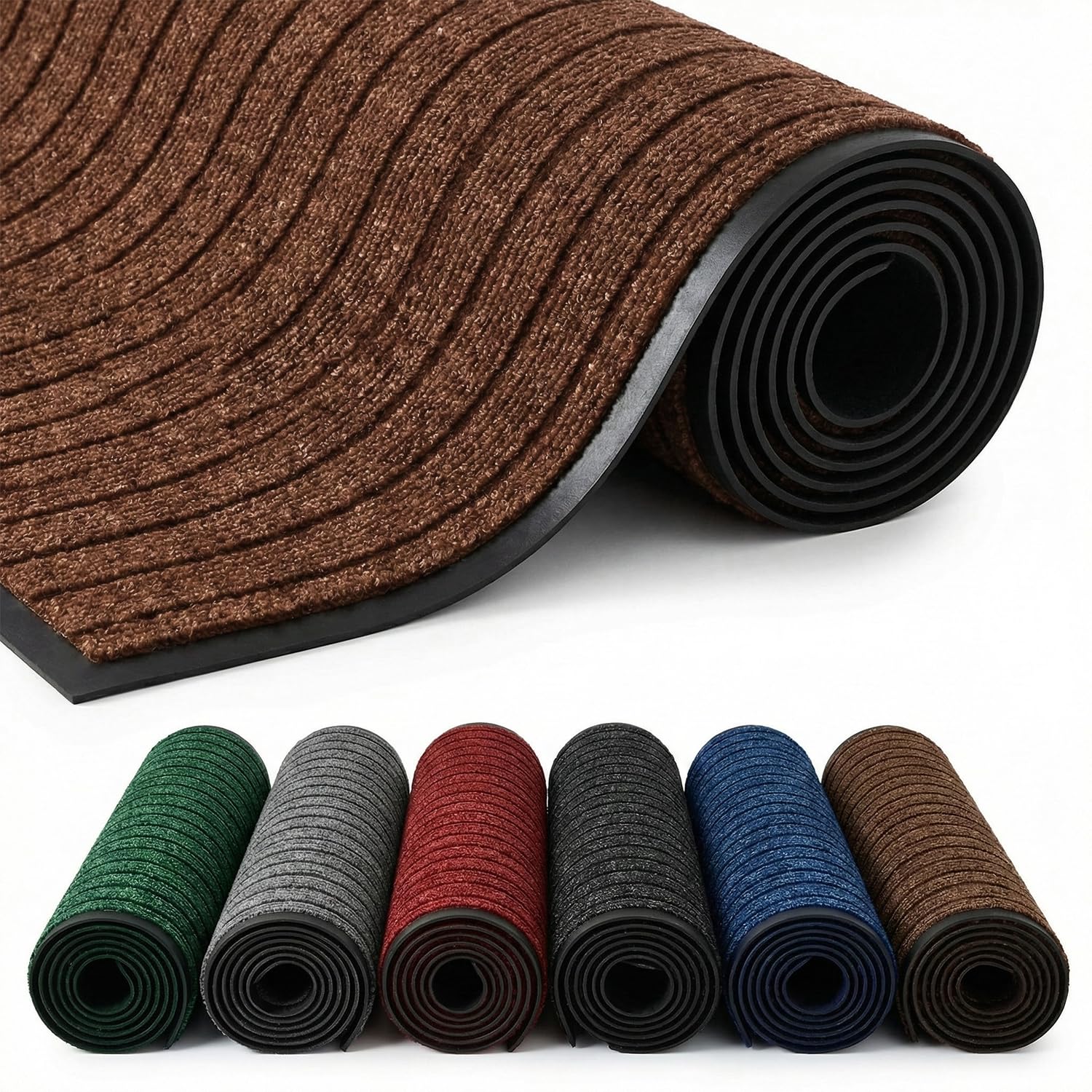 Cozy Haven Rubber Doormat – Outdoor & Indoor Heavy Duty Washable Non-Slip Doormat for Kitchen Garden, Inside & Outside Floor Mats, Waterproof and Dirt Trapper Entrance Doormats (40x60 cm, Brown)