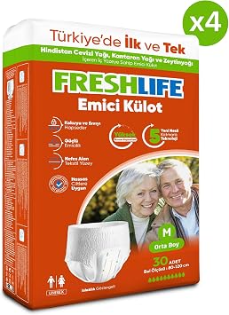 Freshlife Medium Absorbent Panties 4 Packs (120 Pieces) with 30’