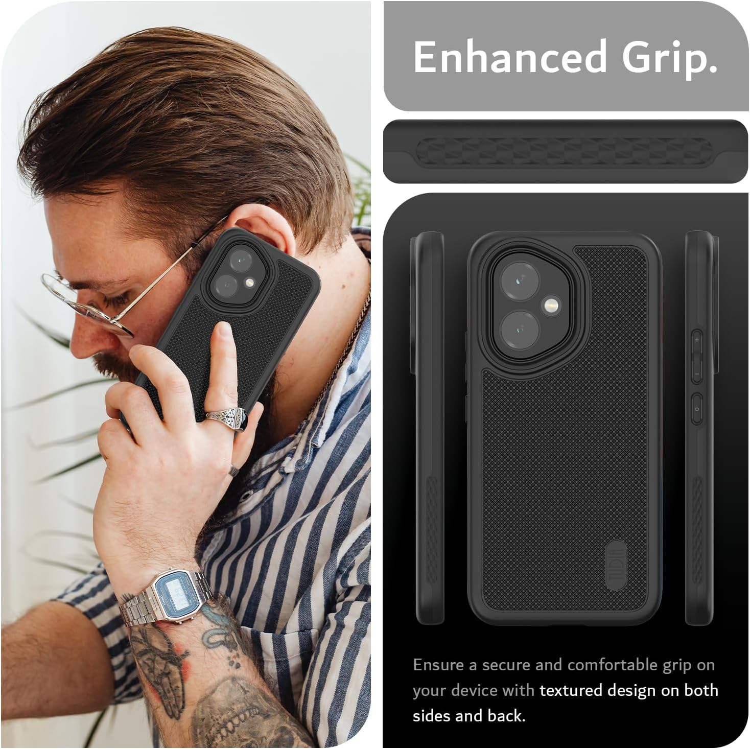 TUDIA DualShield Grip Designed for Honor 400 Case 5G (2025), [MergeGrip] Military Grade Dual Layer Shockproof Slim Tough Heavy Duty Protective Phone Cases Cover (Black)