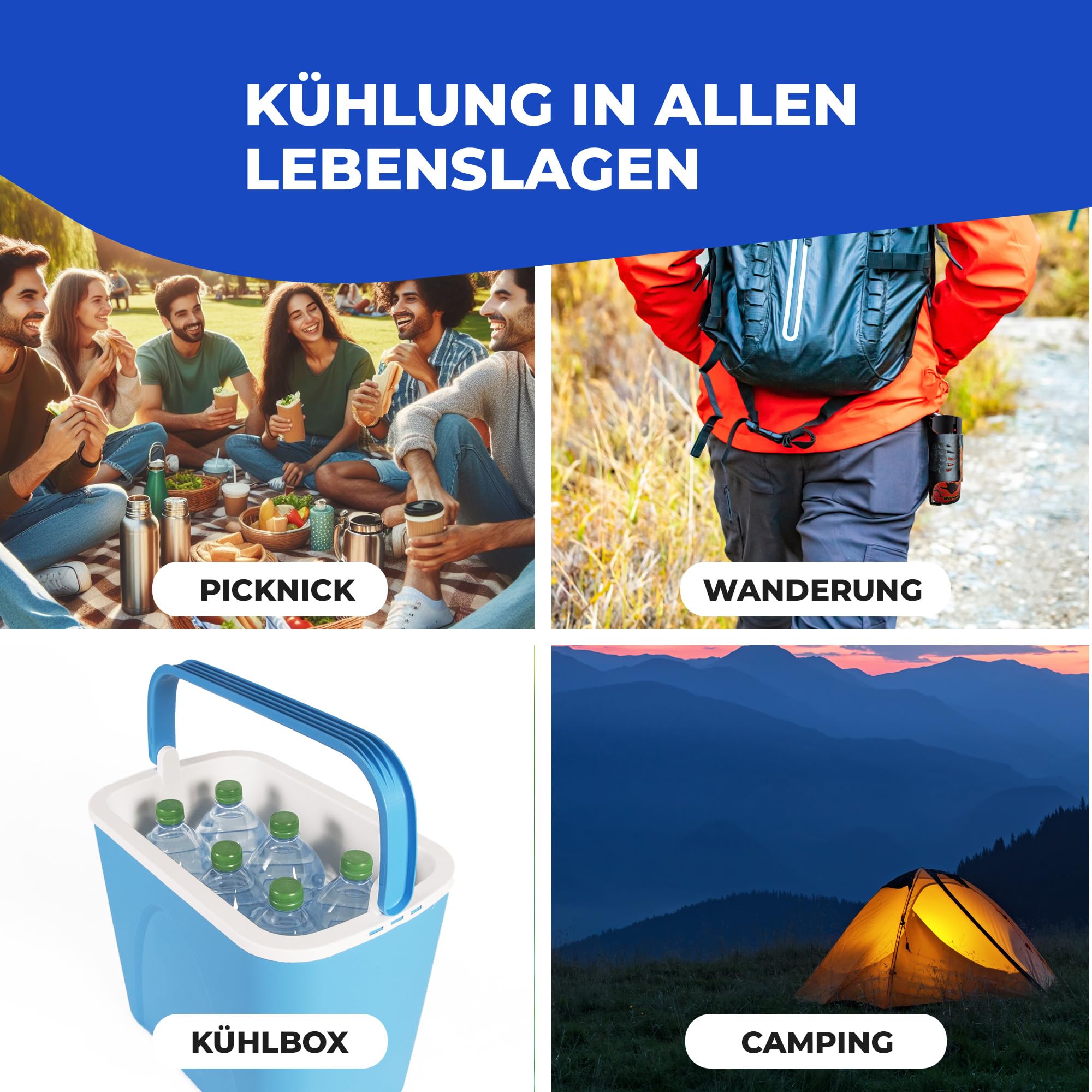 NEMT 2/4/6/8/10/12/24/35/70er Set Kühlakkus je 400ml für Kühlbox Kühltasche Kühltragetasche Kühlakku Kühlpads Kühlpack