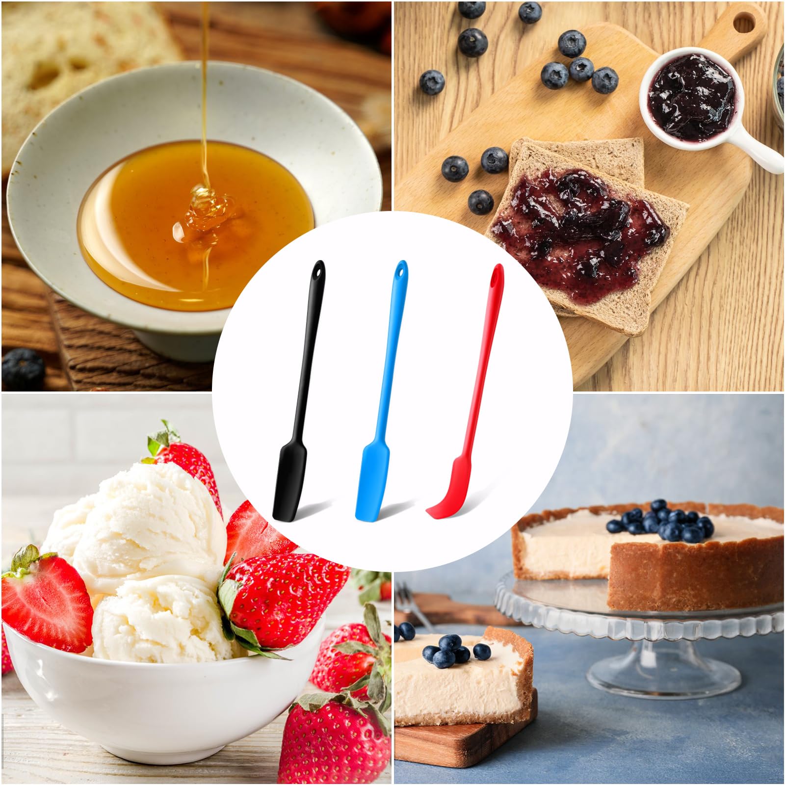 Spatola In Silicone Con Manico Lungo - Resistente Al Calore Per Cucina E Barattoli