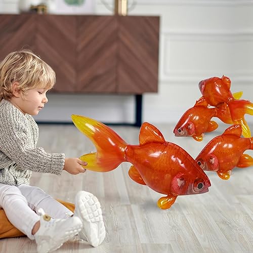 Miniatura 5 de Jet Creations Inflatable Aquatic Animal 4pc Pack Shark, Dolphin, Goldfish, Starfish, Crab, Penguin. 20+ inch Long. Pool Toys, Photo Prop, Theme