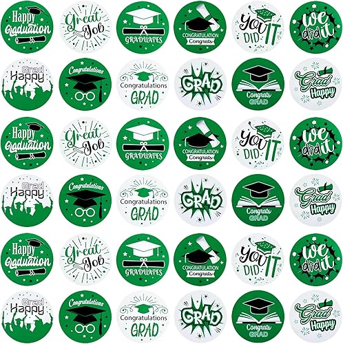 Miniatura 25 de Ercadio Paquete de 10 calcomanías de graduación 2025, calcomanías redondas de oro de clase de 2025, calcomanías adhesivas de graduación
